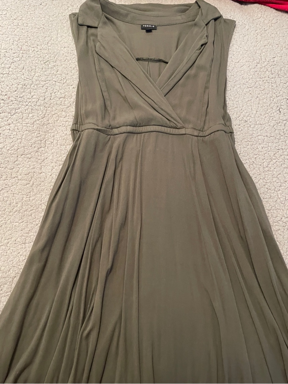 torrid Olive V-Neck Maxi Dress